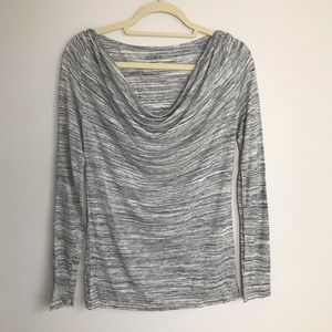 Loft Ruche Neck Long Sleeve Top - Size Small